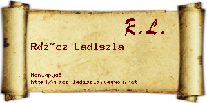 Rácz Ladiszla névjegykártya